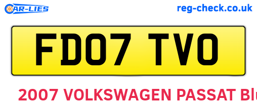 FD07TVO are the vehicle registration plates.