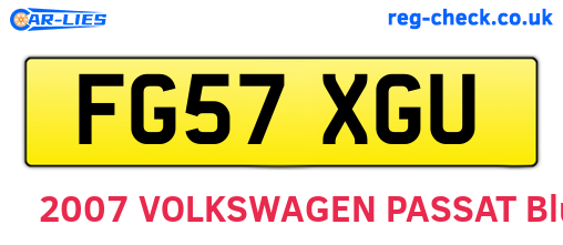 FG57XGU are the vehicle registration plates.