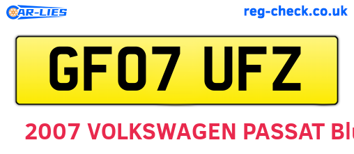 GF07UFZ are the vehicle registration plates.