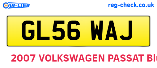 GL56WAJ are the vehicle registration plates.
