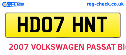 HD07HNT are the vehicle registration plates.