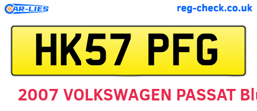 HK57PFG are the vehicle registration plates.
