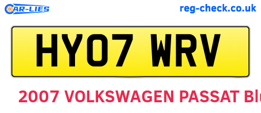 HY07WRV are the vehicle registration plates.