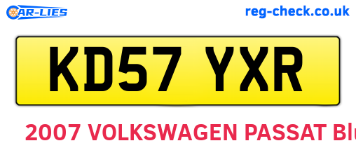 KD57YXR are the vehicle registration plates.