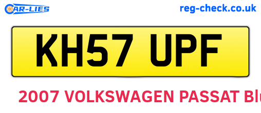 KH57UPF are the vehicle registration plates.