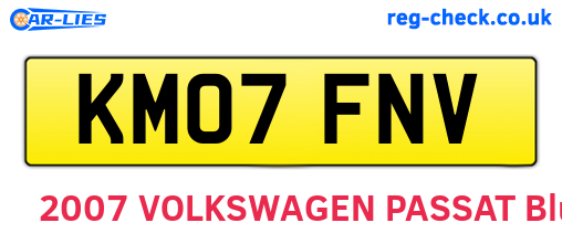KM07FNV are the vehicle registration plates.