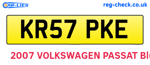 KR57PKE are the vehicle registration plates.