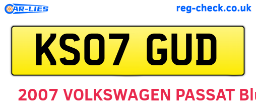 KS07GUD are the vehicle registration plates.