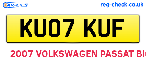KU07KUF are the vehicle registration plates.