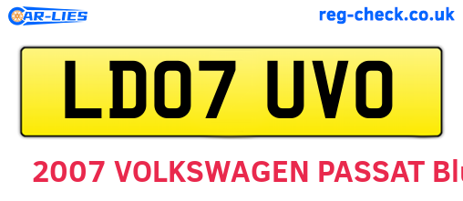 LD07UVO are the vehicle registration plates.
