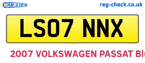 LS07NNX are the vehicle registration plates.