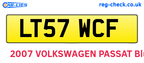LT57WCF are the vehicle registration plates.