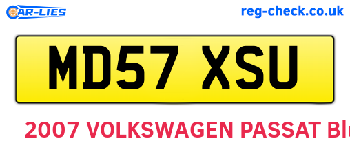 MD57XSU are the vehicle registration plates.