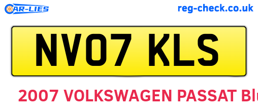 NV07KLS are the vehicle registration plates.
