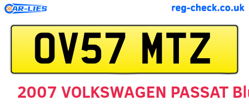 OV57MTZ are the vehicle registration plates.