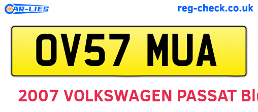 OV57MUA are the vehicle registration plates.