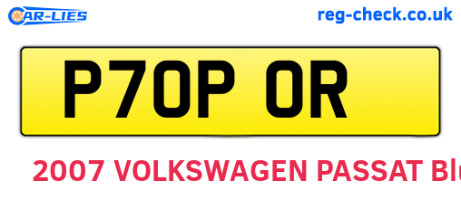 P70POR are the vehicle registration plates.