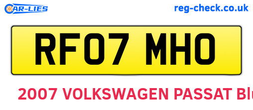 RF07MHO are the vehicle registration plates.