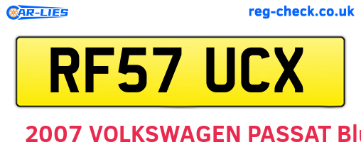 RF57UCX are the vehicle registration plates.