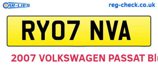 RY07NVA are the vehicle registration plates.