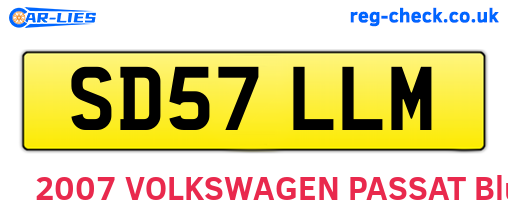 SD57LLM are the vehicle registration plates.