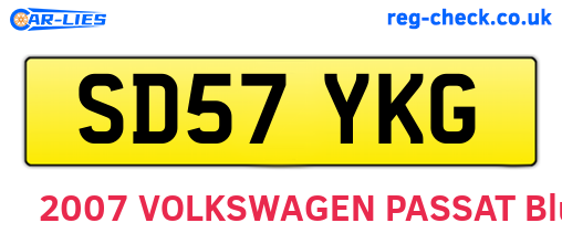 SD57YKG are the vehicle registration plates.