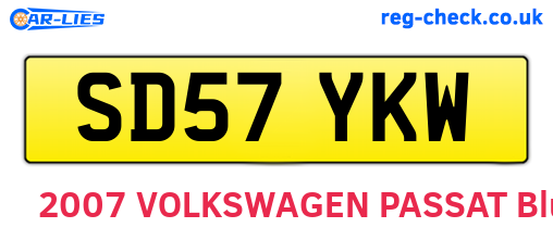 SD57YKW are the vehicle registration plates.