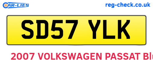 SD57YLK are the vehicle registration plates.