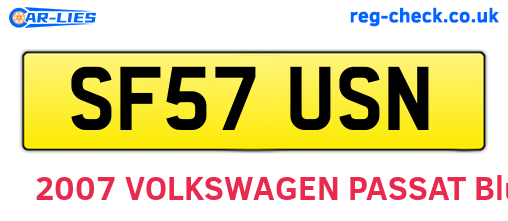 SF57USN are the vehicle registration plates.
