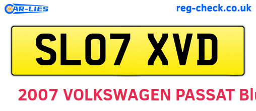 SL07XVD are the vehicle registration plates.