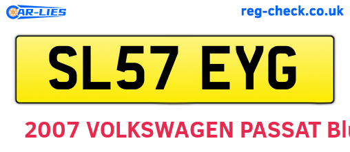 SL57EYG are the vehicle registration plates.