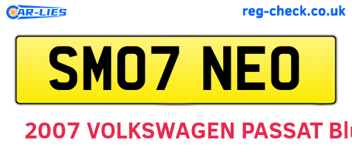SM07NEO are the vehicle registration plates.