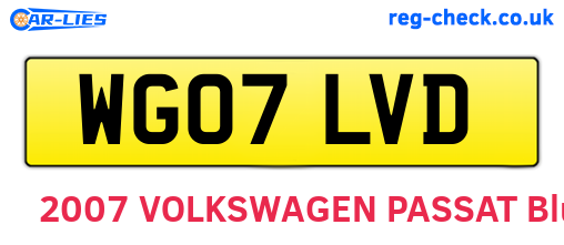 WG07LVD are the vehicle registration plates.