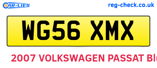 WG56XMX are the vehicle registration plates.