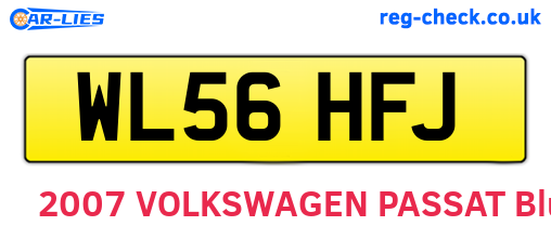 WL56HFJ are the vehicle registration plates.