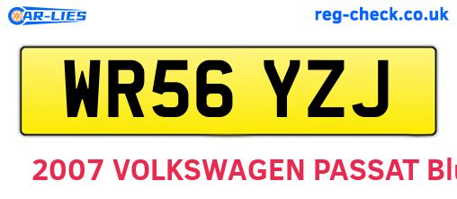 WR56YZJ are the vehicle registration plates.