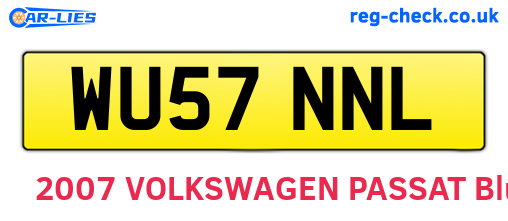 WU57NNL are the vehicle registration plates.