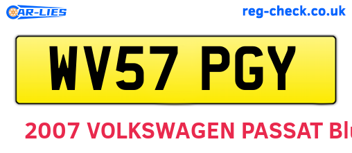 WV57PGY are the vehicle registration plates.