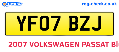 YF07BZJ are the vehicle registration plates.