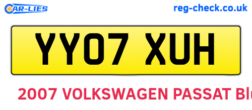 YY07XUH are the vehicle registration plates.