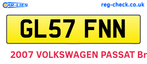 GL57FNN are the vehicle registration plates.