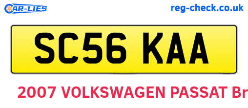 SC56KAA are the vehicle registration plates.