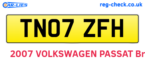 TN07ZFH are the vehicle registration plates.