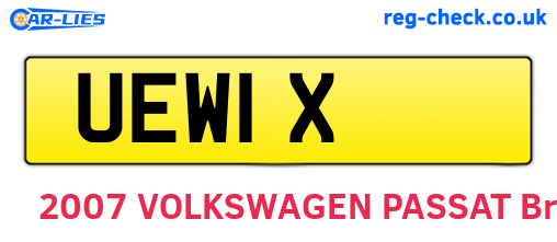 UEW1X are the vehicle registration plates.