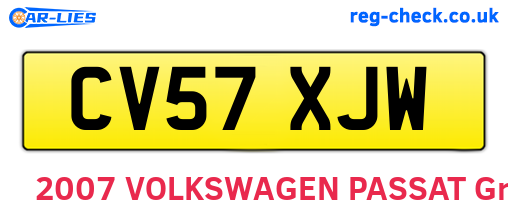 CV57XJW are the vehicle registration plates.