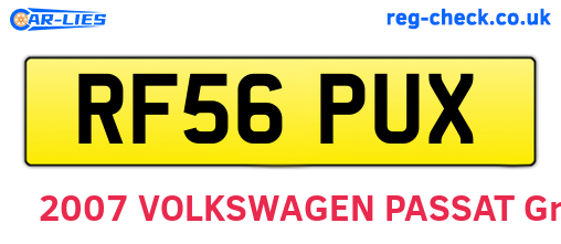RF56PUX are the vehicle registration plates.