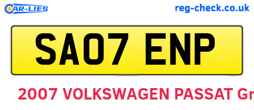 SA07ENP are the vehicle registration plates.