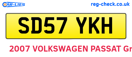 SD57YKH are the vehicle registration plates.