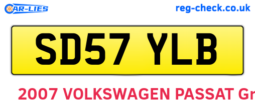 SD57YLB are the vehicle registration plates.