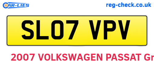 SL07VPV are the vehicle registration plates.